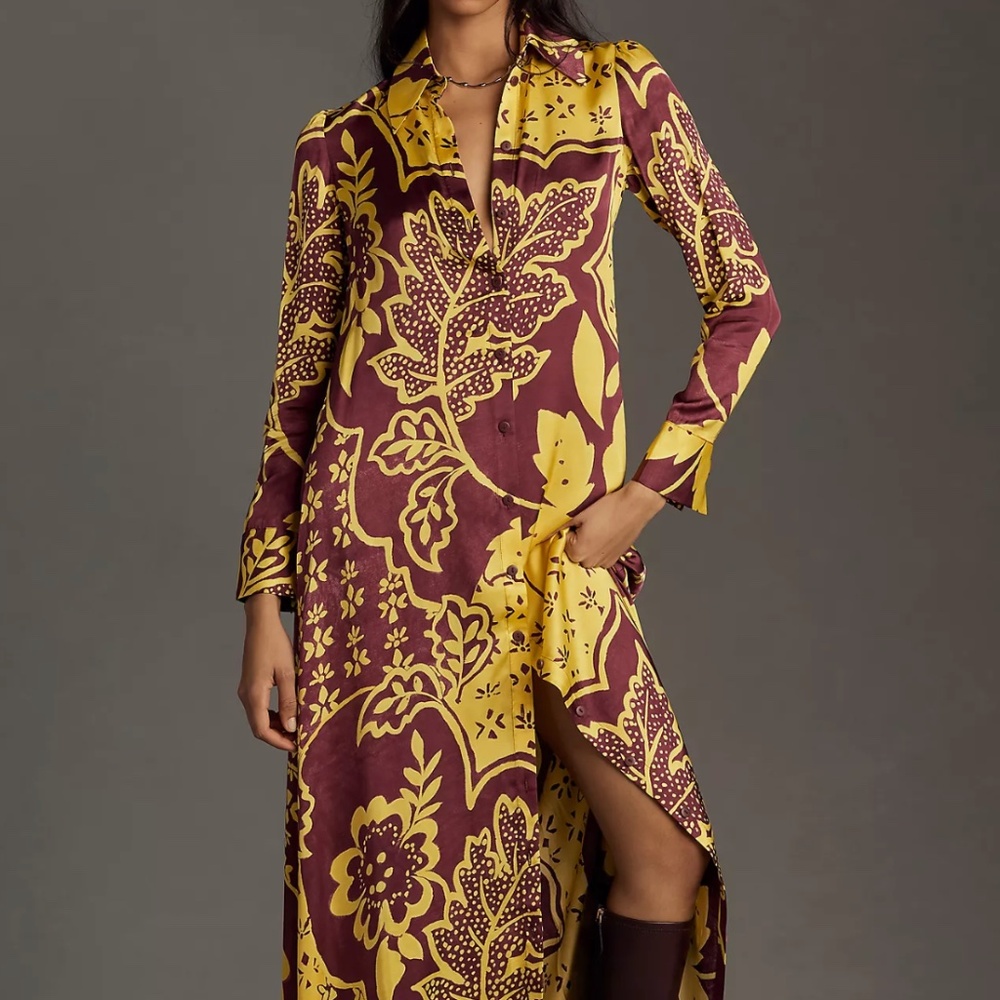 Corey Lynn Calter Long-Sleeve Printed Shirt Dress